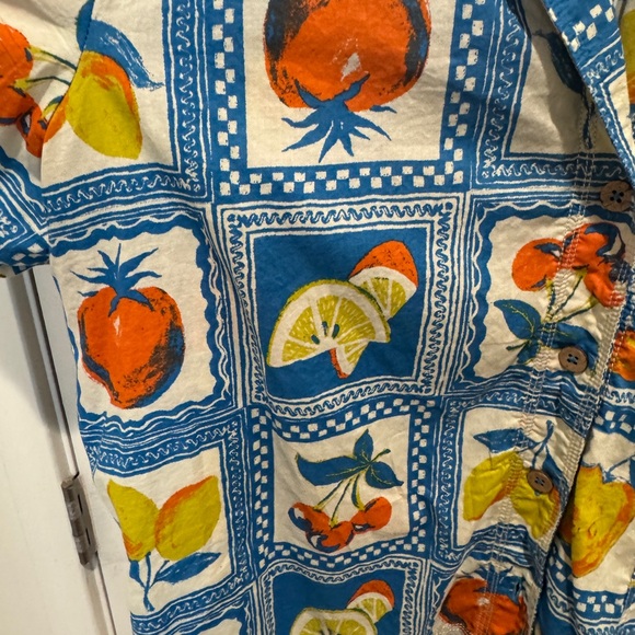 BDG Blue and Orange Casual Button Down Camp Shirt Urban Outfitters - Picture 5 of 5